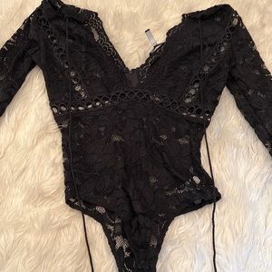 Black lace bodysuit